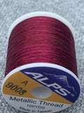 Alps Metallic Rod Wrapping Thread - Burgundy. Size A.