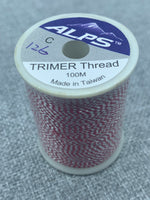Alps Rod Wrapping Trimmer Thread - Silver/Red. Size C.