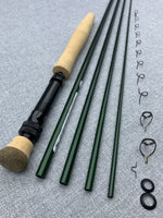 Fly Rod Building Kit With 4 Piece, 9' 0", 5 Weight Olympic Green RAINSHADOW UNITY Blank.