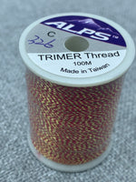 Alps Rod Wrapping Trimmer Thread - Gold/Red. Size C.