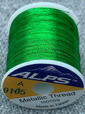 Alps Metallic Rod Wrapping Thread - Lime Green. Size A.