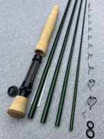 Fly Rod Building Kit With 4 Piece, 9' 0", 6 Weight Olympic Green RAINSHADOW UNITY Blank.